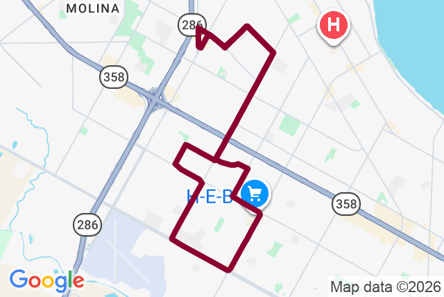 Map of route 15 Kostoryz/Carroll High School