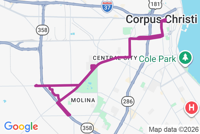 Map of route 16 Morgan/Port