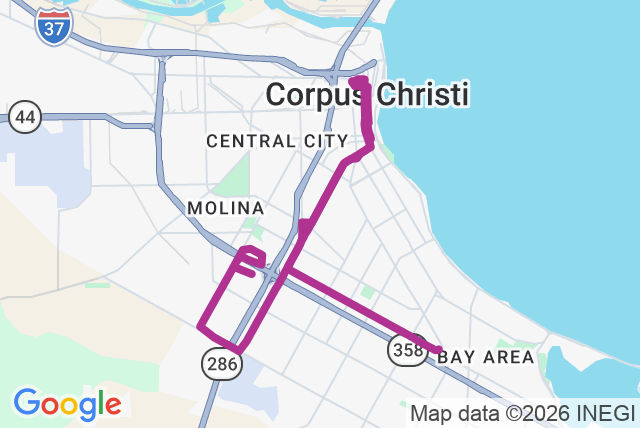 Map of route 19 Ayers
