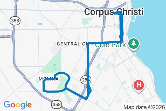 Map of route 23 Molina