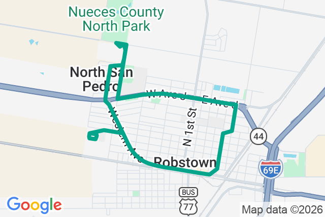 Map of route 34 Robstown North