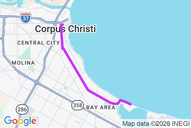 Map of route 5 Alameda