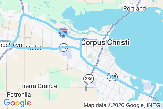 Map of route 50 Calallen/Robstown NAS Express