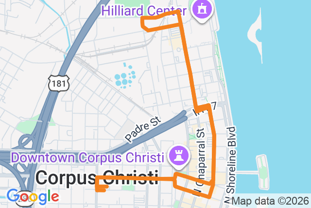 Map of route 76 Downtown Shuttle