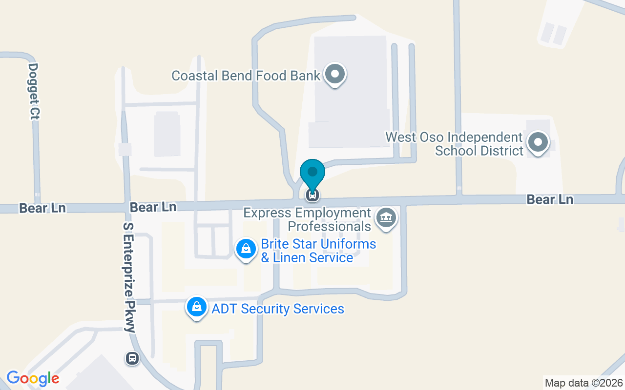 Map showing the location of Bear Ln @ Flato CC Food Bank