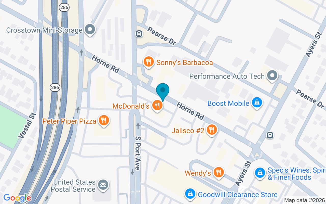 Map showing the location of Horne @ Port