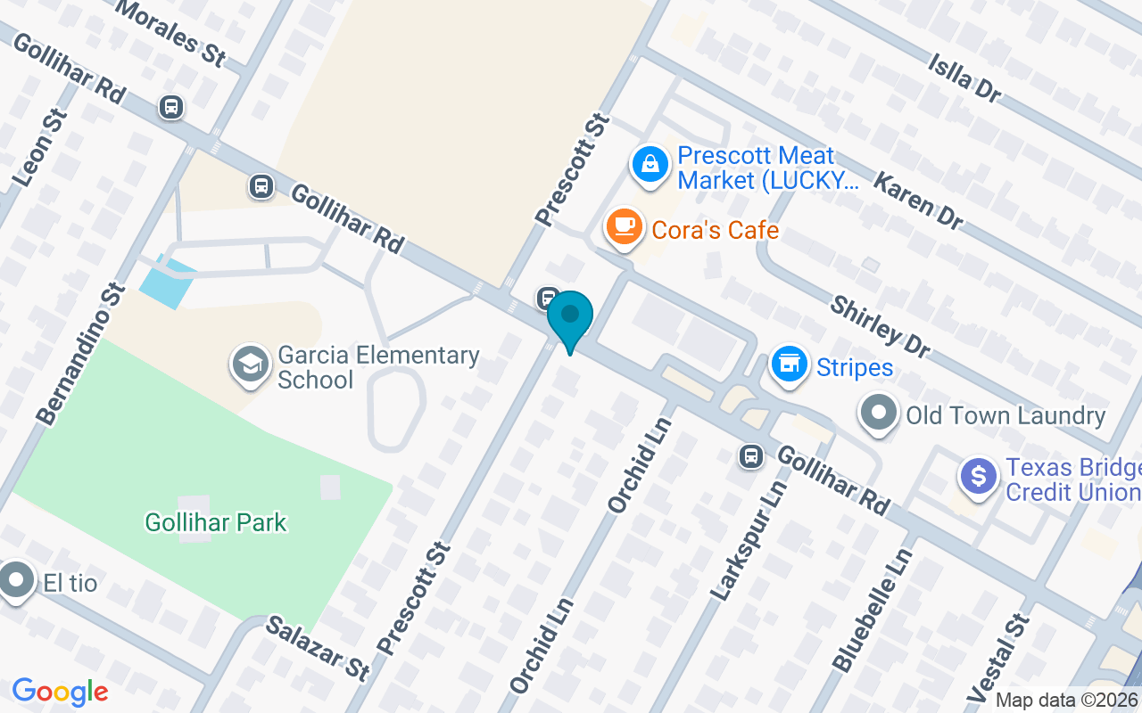 Map showing the location of Gollihar @ Prescott
