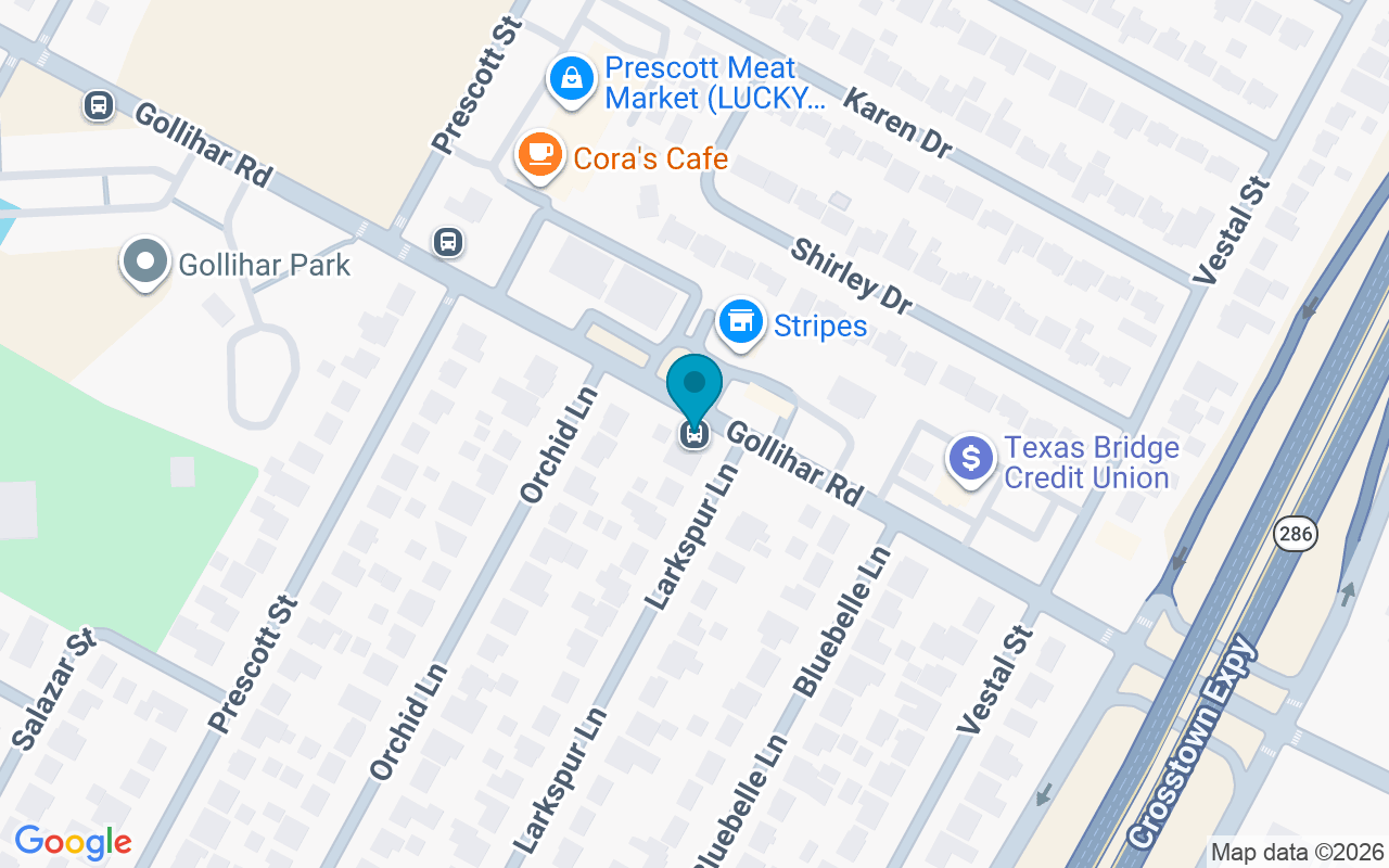 Map showing the location of Gollihar @ Larkspur