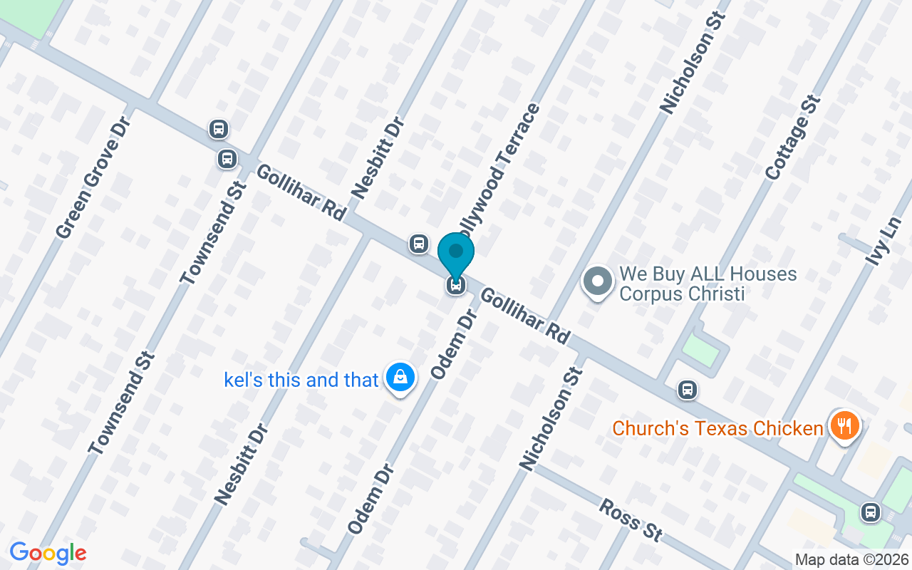 Map showing the location of Gollihar @ Odem
