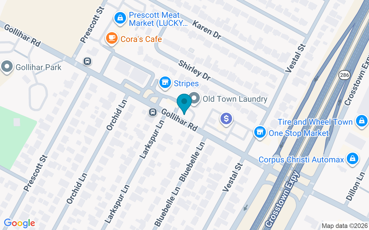 Map showing the location of Gollihar @ Larkspur