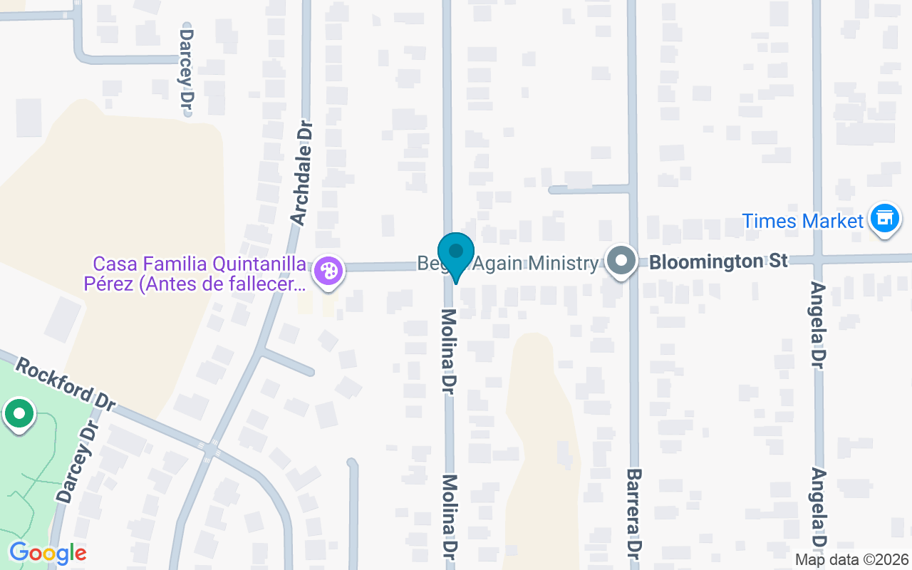 Map showing the location of Molina @ Bloomington