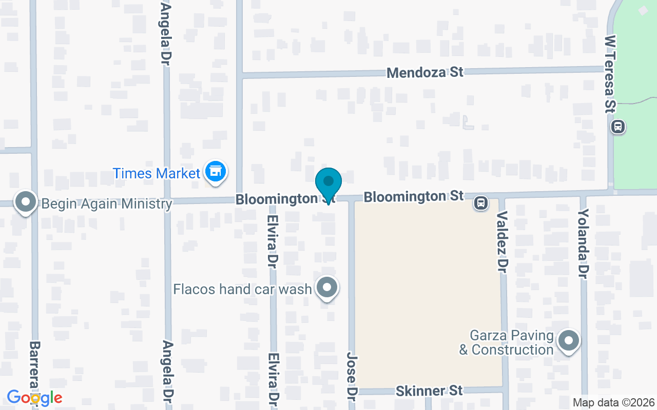 Map showing the location of Bloomington @ Jose