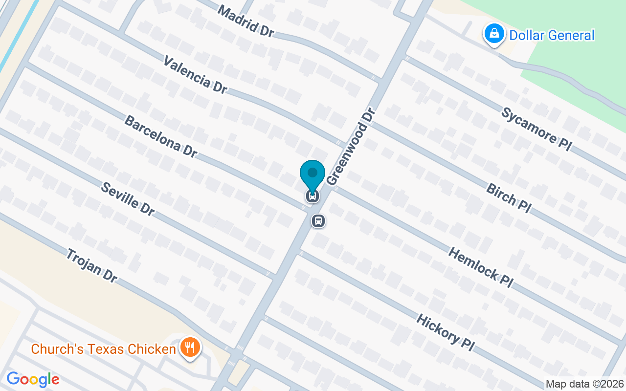 Map showing the location of Greenwood