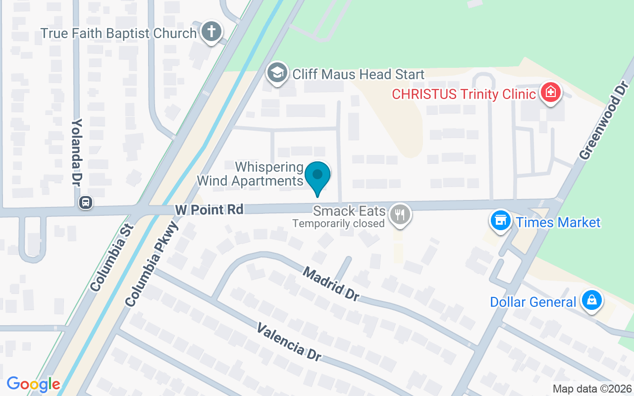 Map showing the location of 1458 West Point
