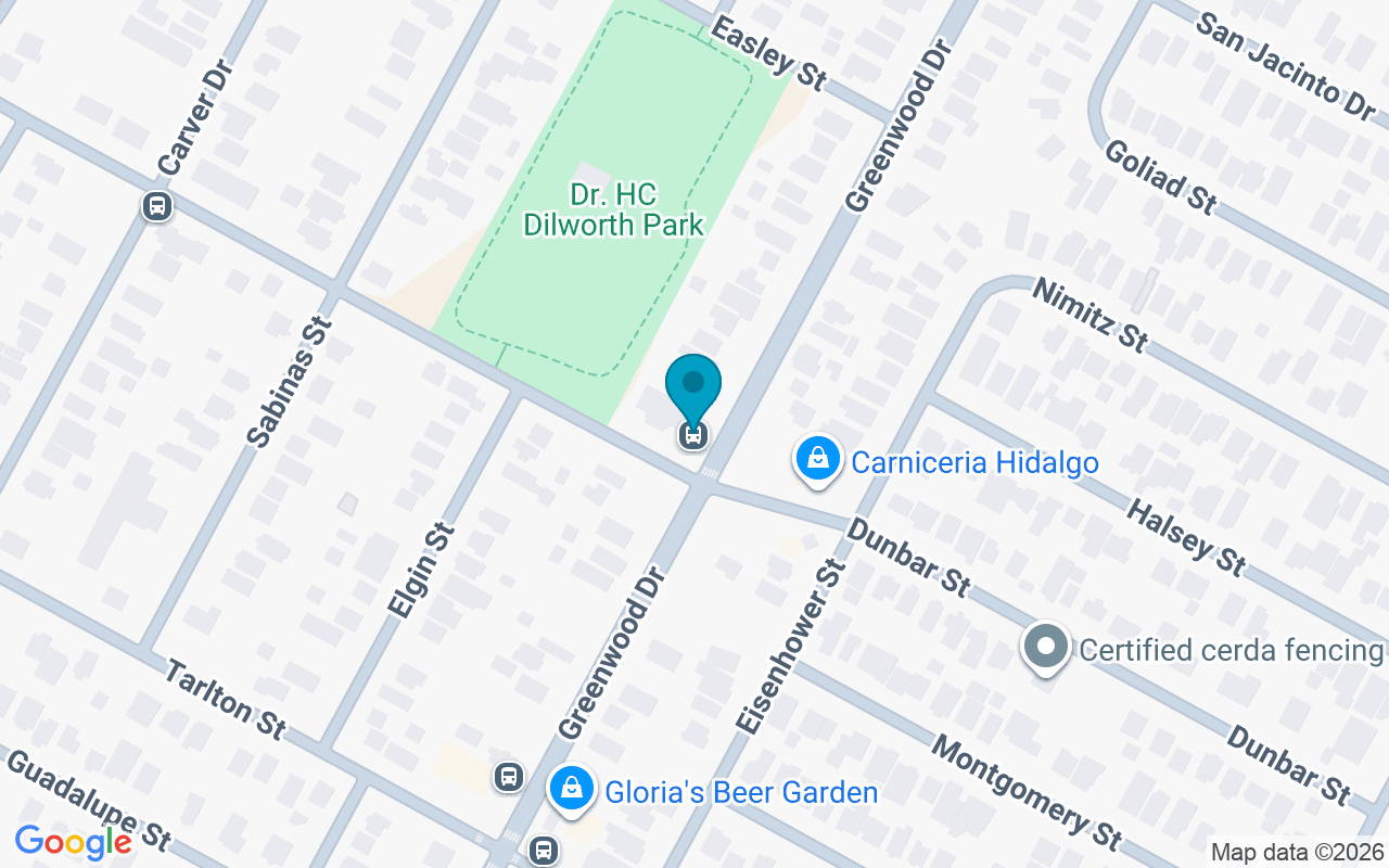 Map showing the location of Greenwood @ Dunbar