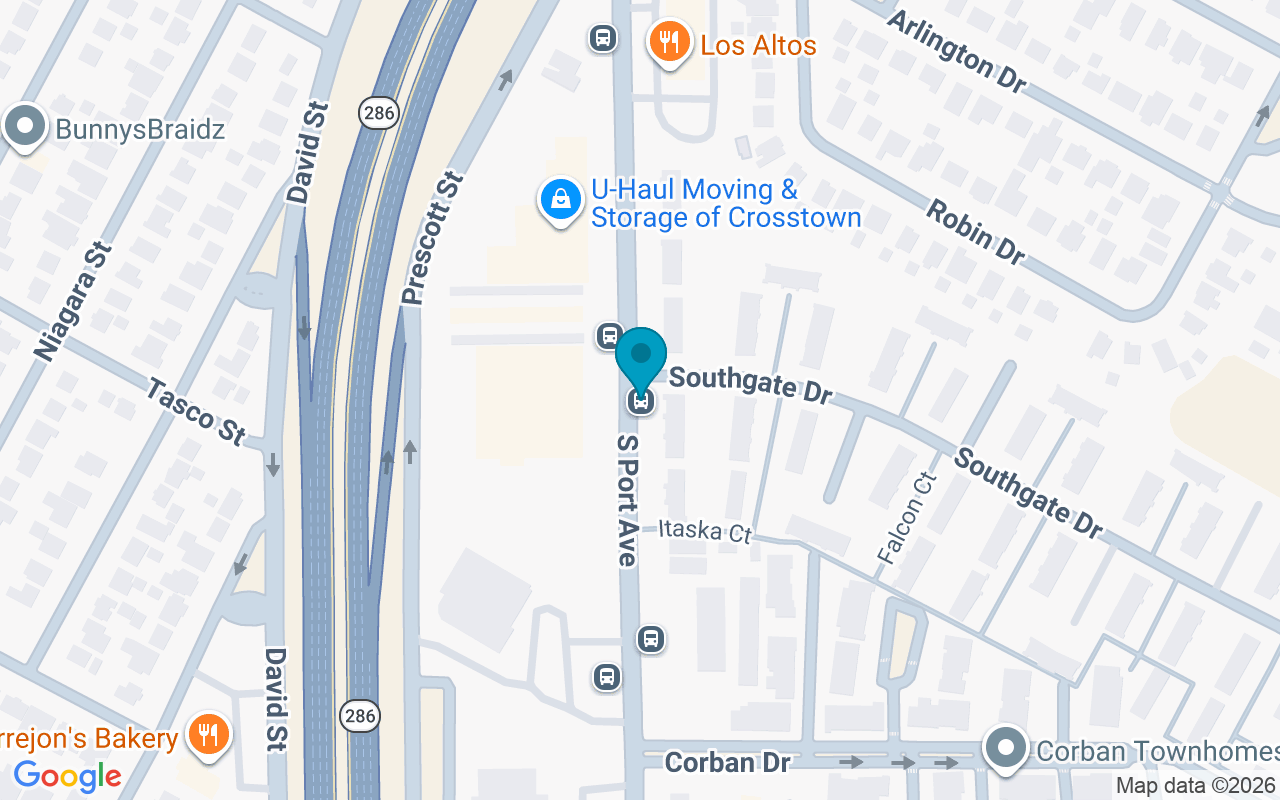 Map showing the location of Port @ Southgate