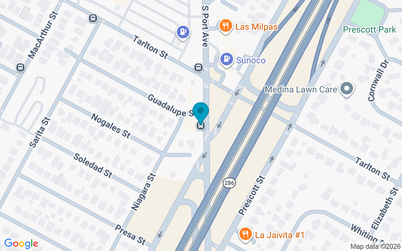 Map showing the location of Port @ Guadalupe