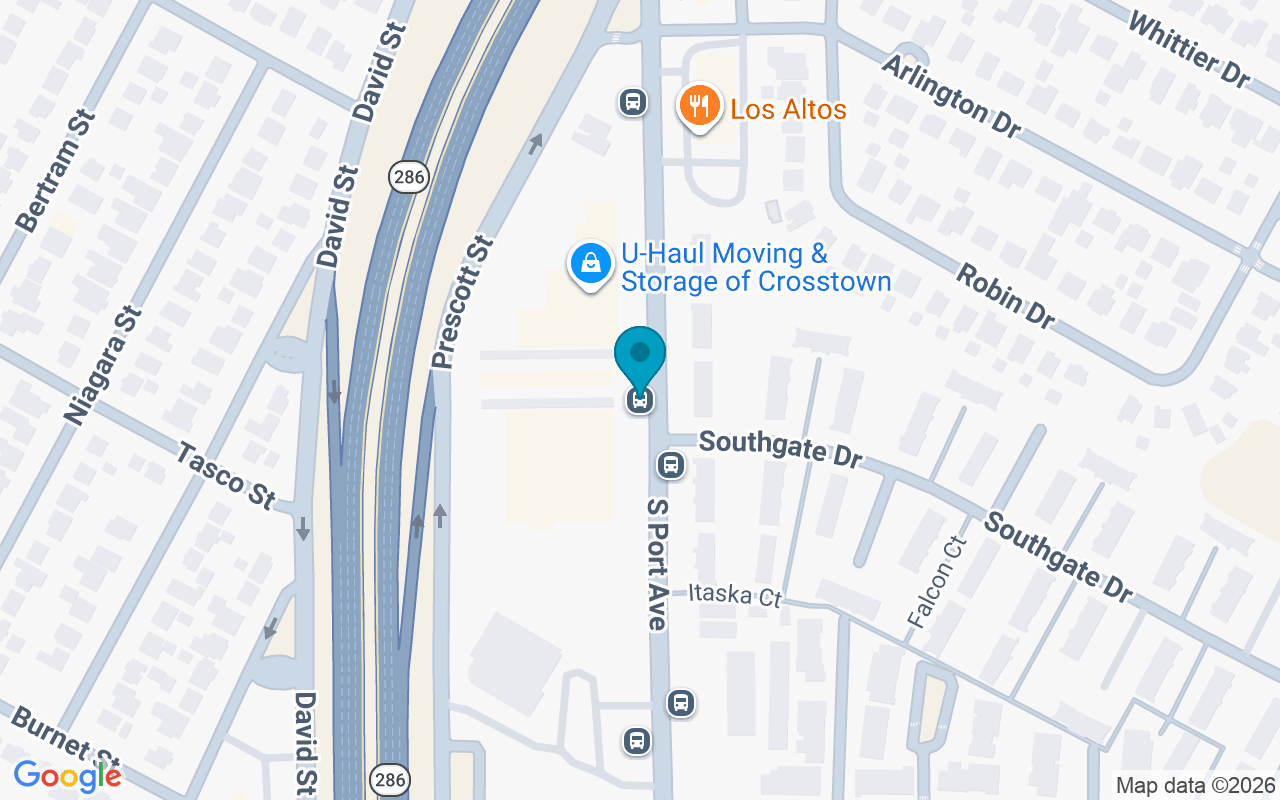 Map showing the location of Port Across Southgate