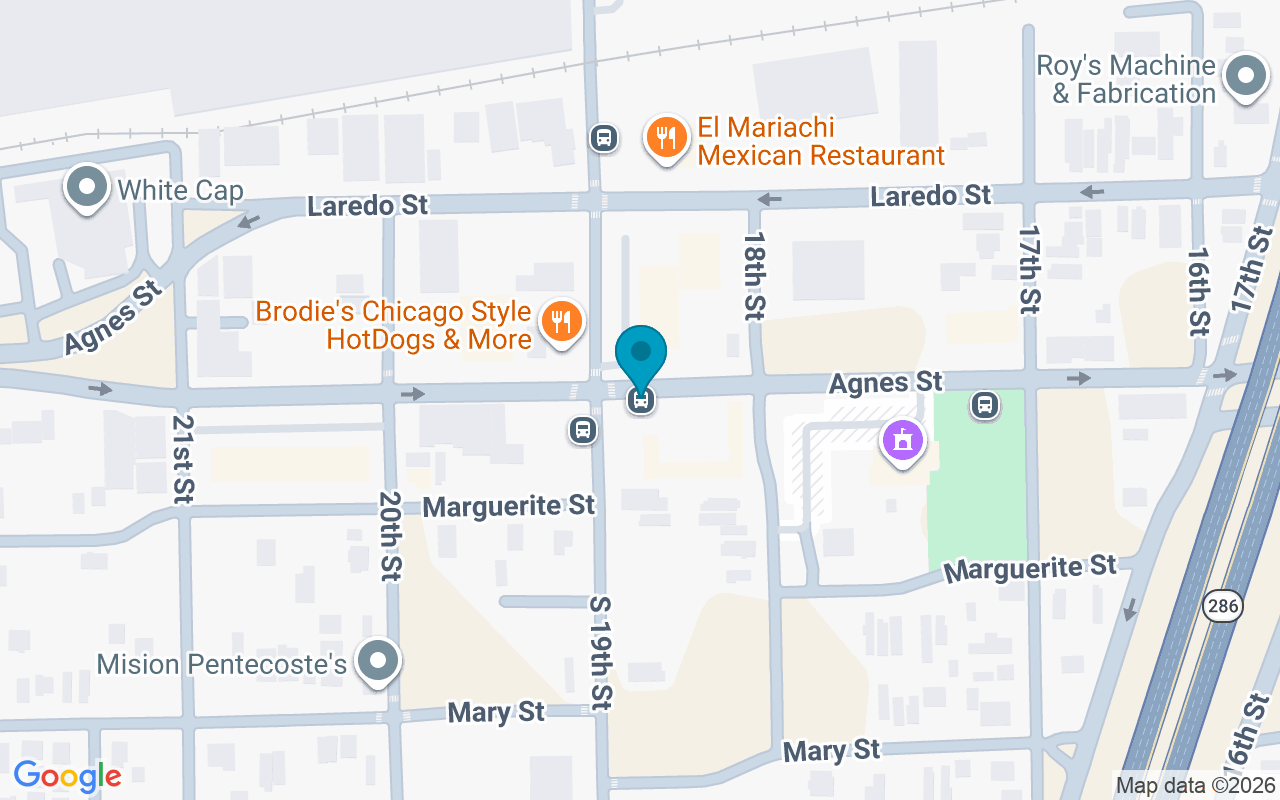 Map showing the location of Agnes @ 19th