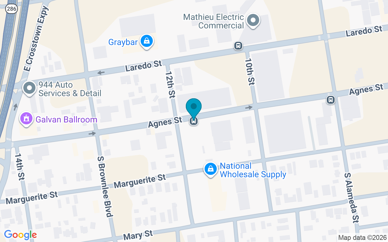 Map showing the location of Agnes @ 12th