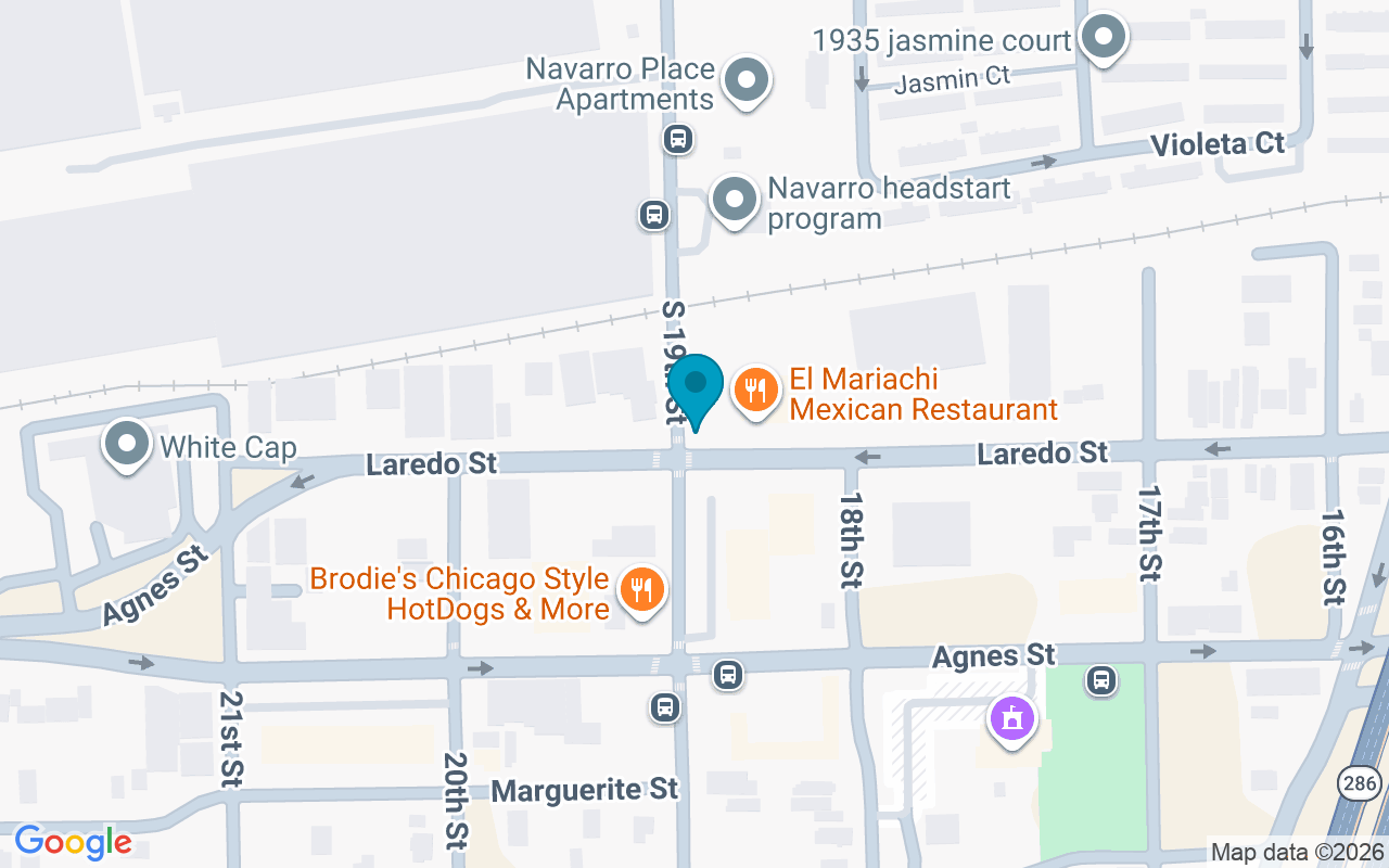 Map showing the location of Laredo @ 19th