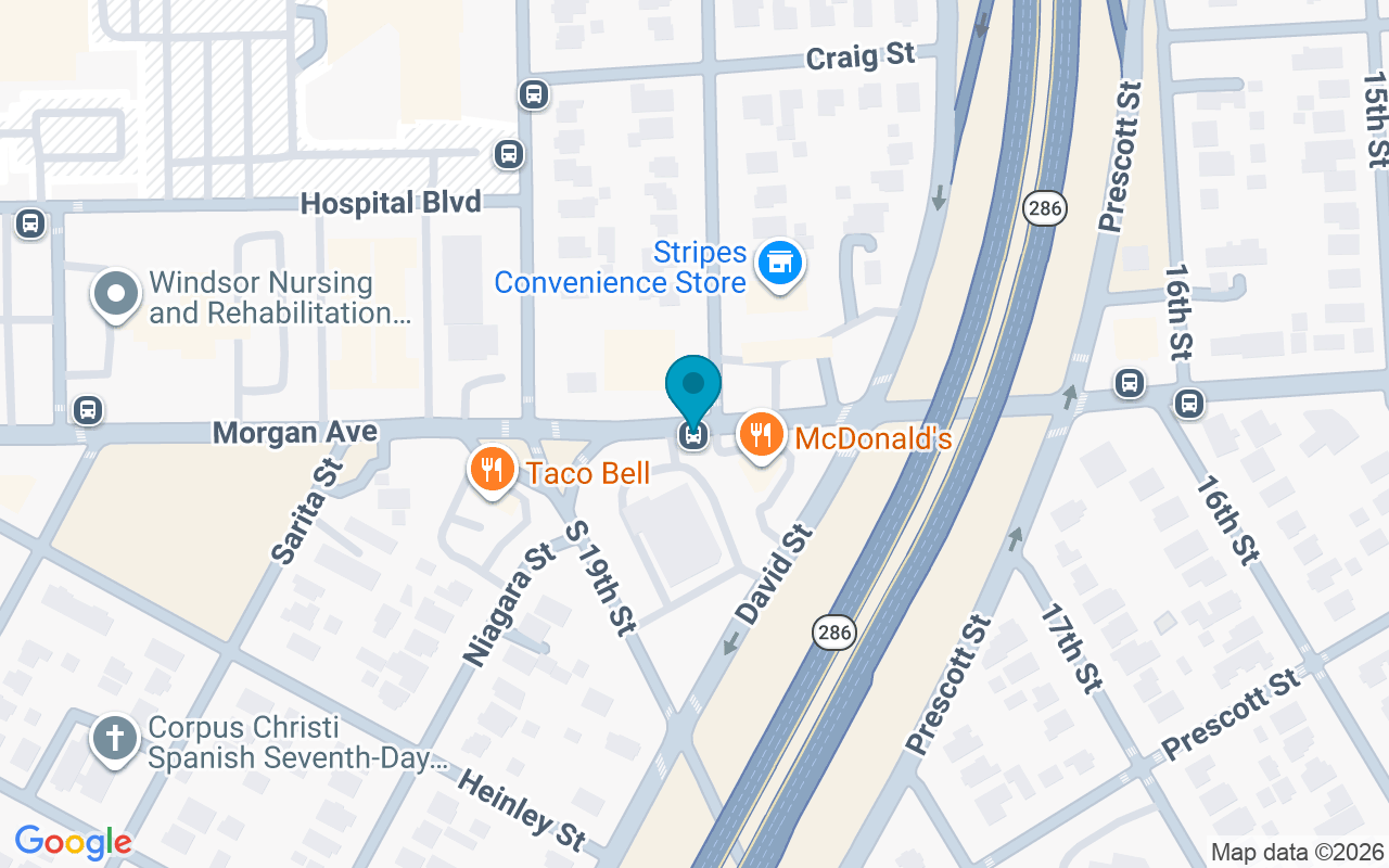 Map showing the location of Morgan @ 18th
