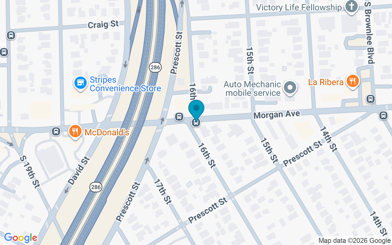 Map showing the location of Morgan @ 16th