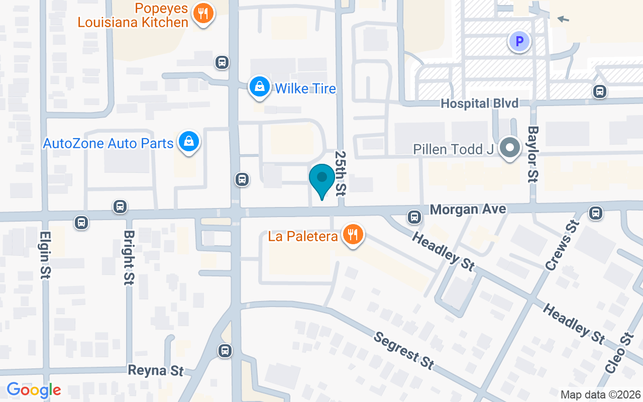 Map showing the location of Morgan @ 25th