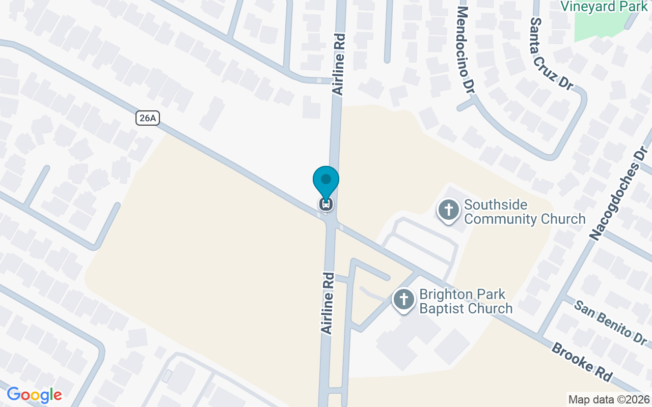 Map showing the location of Airline @ Brooke