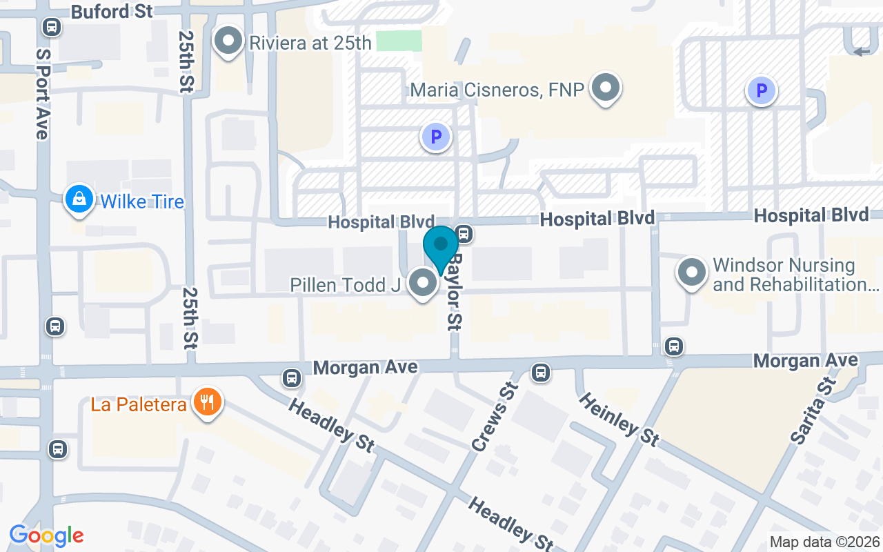 Map showing the location of 2502 Baylor