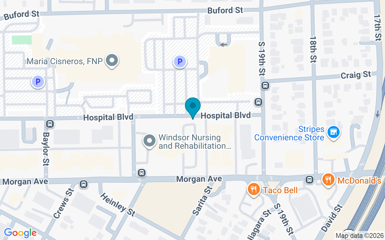 Map showing the location of Hospital @ 19th