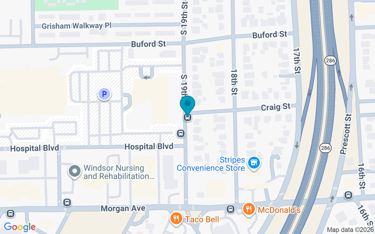 Map showing the location of 19th @ Craig