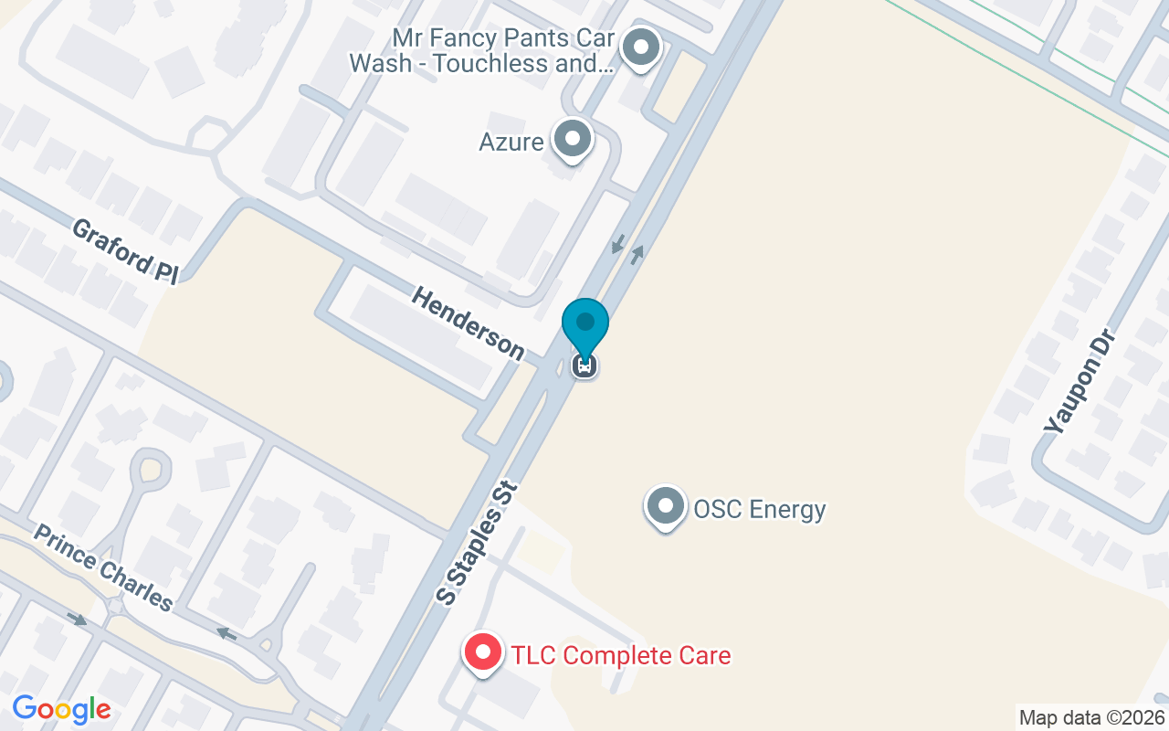 Map showing the location of Staples @ Henderson