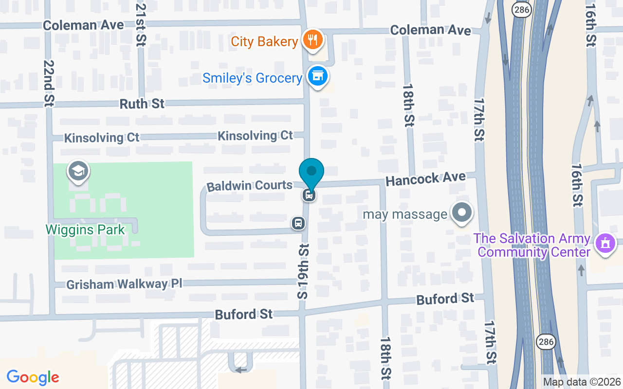 Map showing the location of 19th @ Hancock
