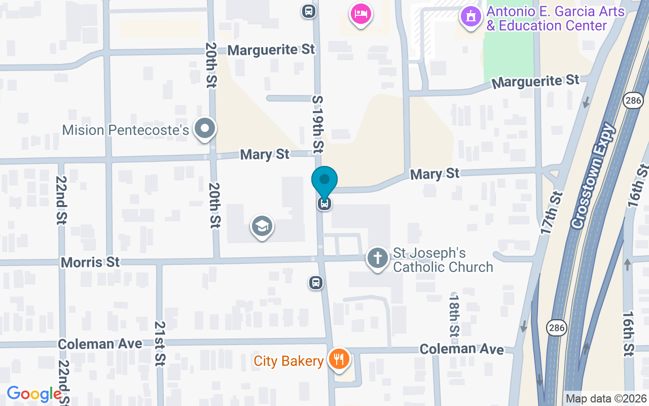 Map showing the location of 19th @ Mary
