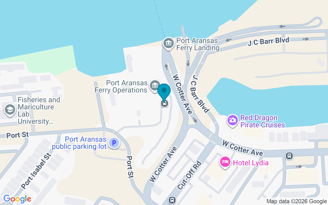 Map showing the location of Port Aransas Ferry Landing