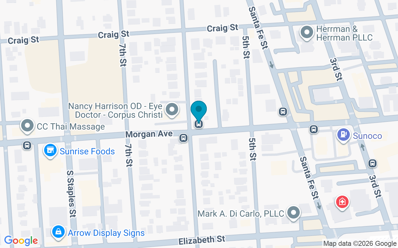 Map showing the location of Morgan @ 6th