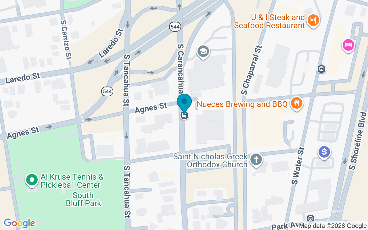 Map showing the location of Carancahua @ Agnes