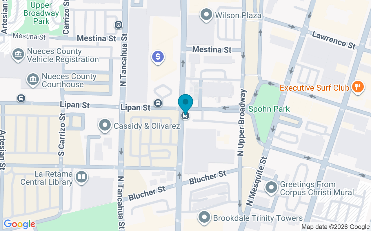 Map showing the location of Carancahua @ Lipan