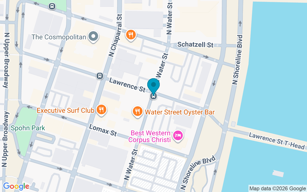 Map showing the location of Water @ Lawrence