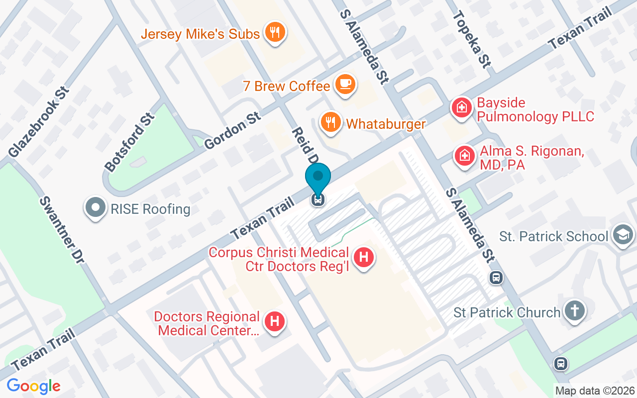 Map showing the location of Texan Trail @ Hosp