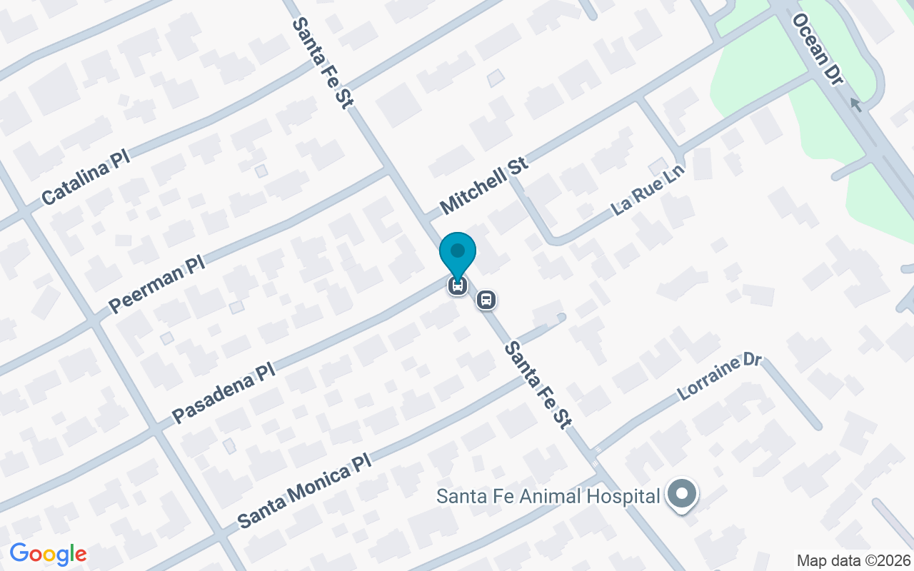 Map showing the location of Santa Fe @ Pasadena
