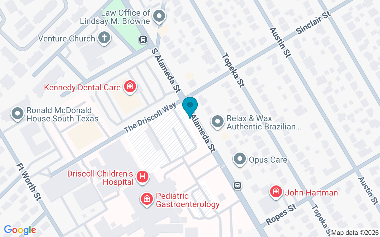 Map showing the location of Alameda @ Driscoll