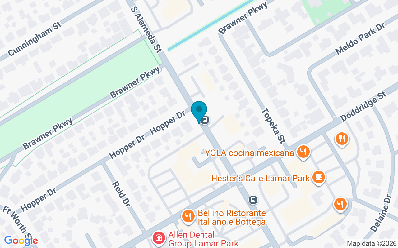 Map showing the location of Alameda @ Hopper St
