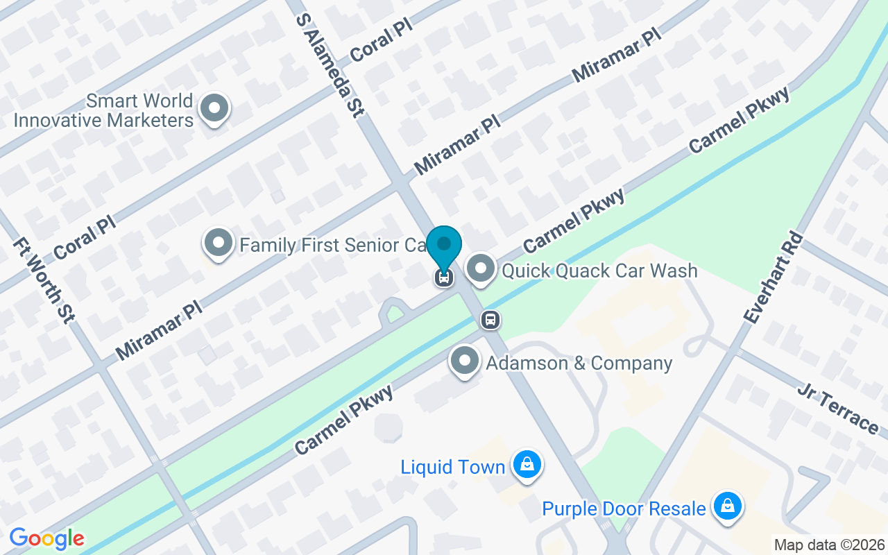 Map showing the location of Alameda @ Carmel