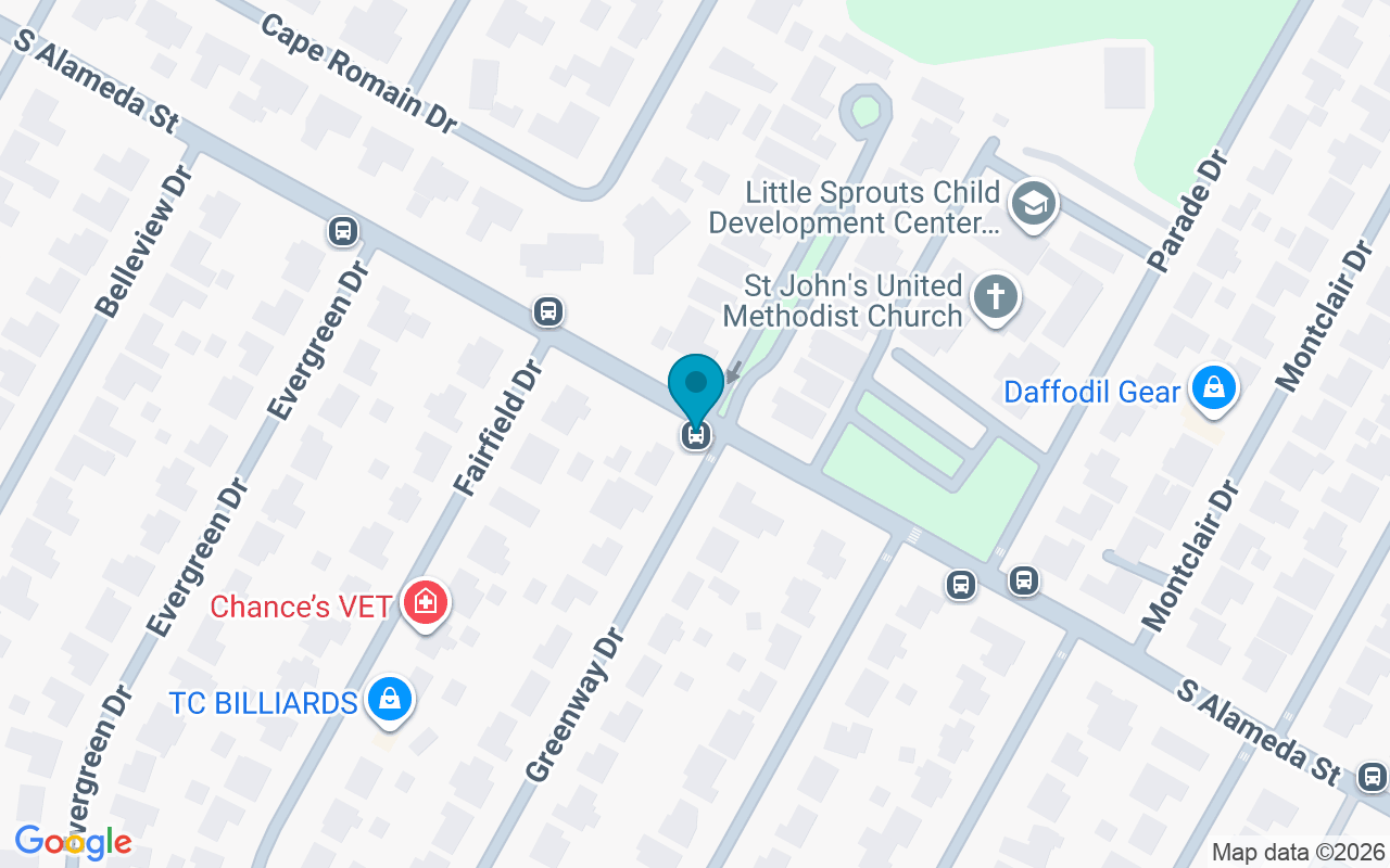 Map showing the location of Alameda @ Greenway