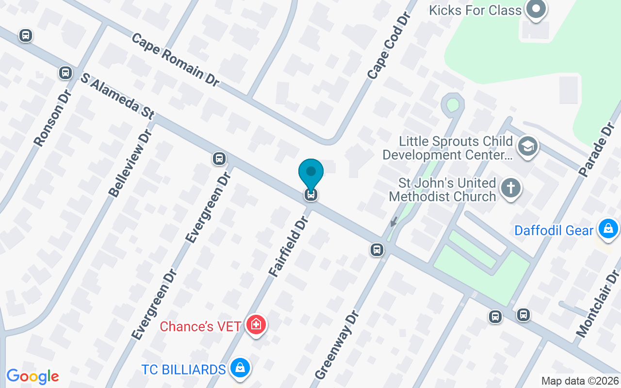 Map showing the location of Alameda @ Fairfield