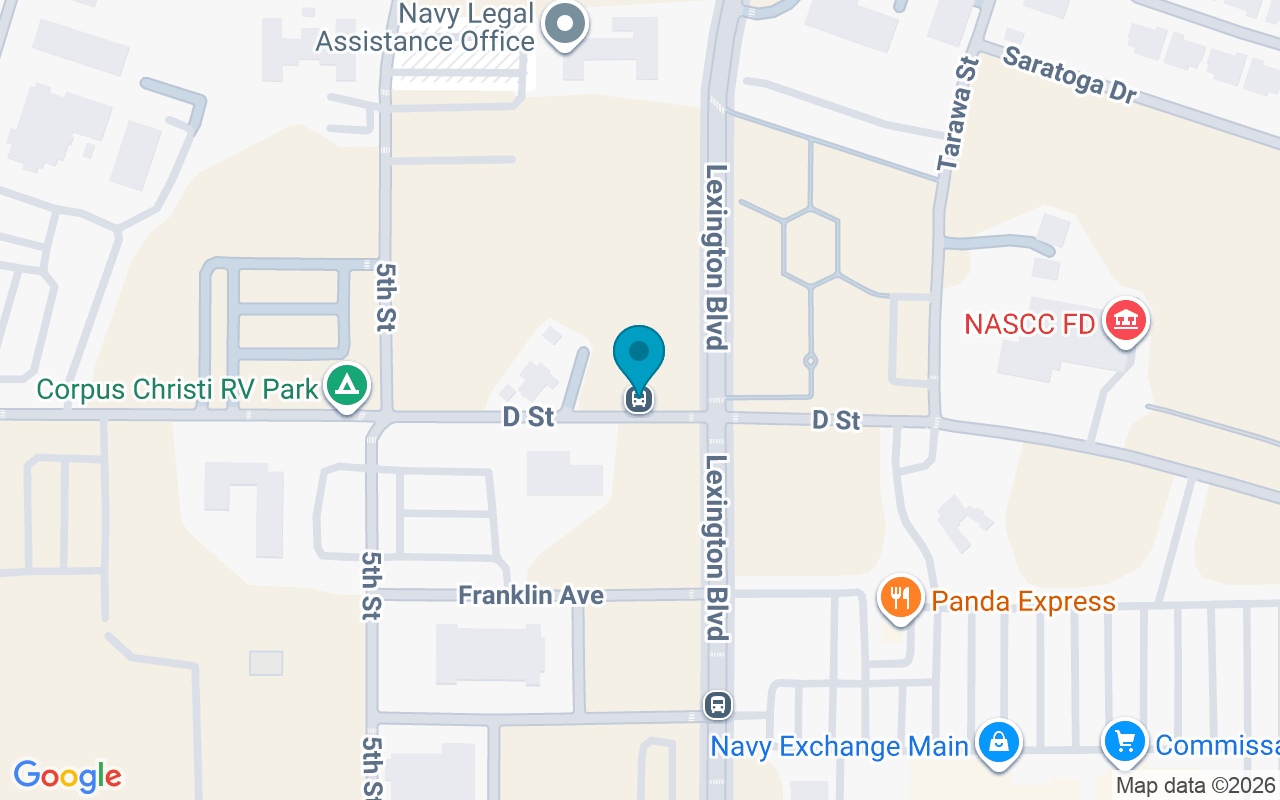 Map showing the location of Ave D @ Lexington