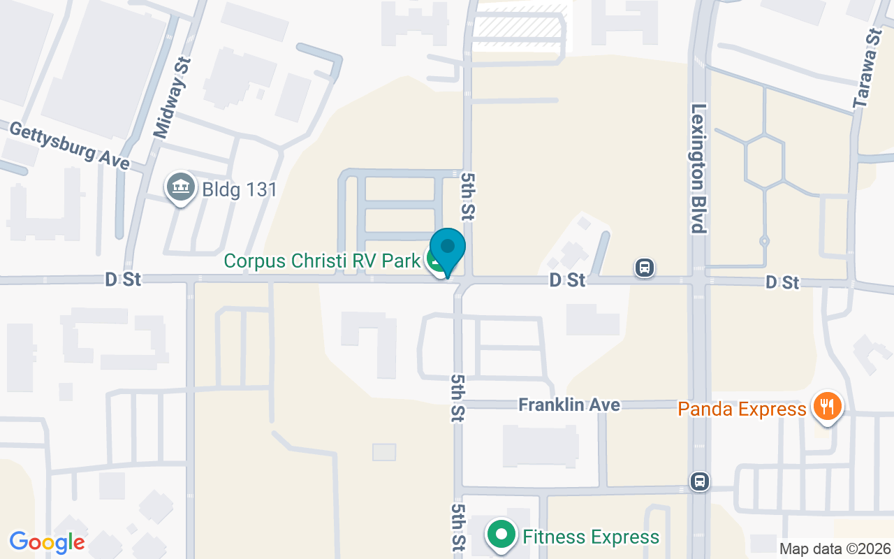 Map showing the location of Ave D @ 5th