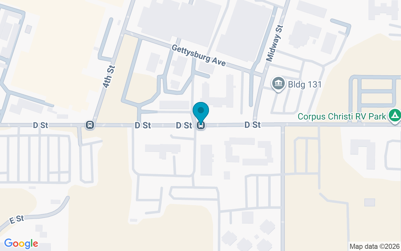 Map showing the location of Ave D @ Bldg 250